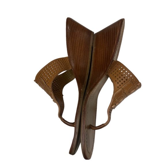 Tory Burch Wedge Thong Leather Sandals size 7.5 M - Picture 5 of 7